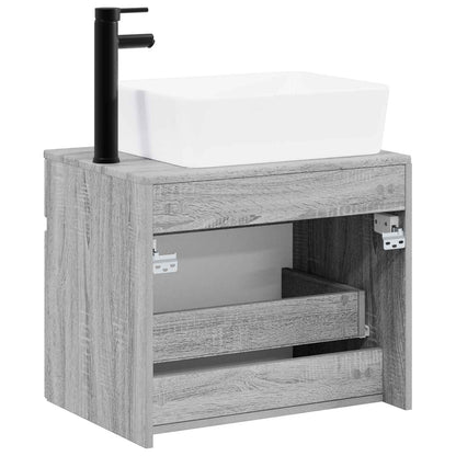 vidaXL Bathroom Furniture Set Grey Sonoma Engineered Wood