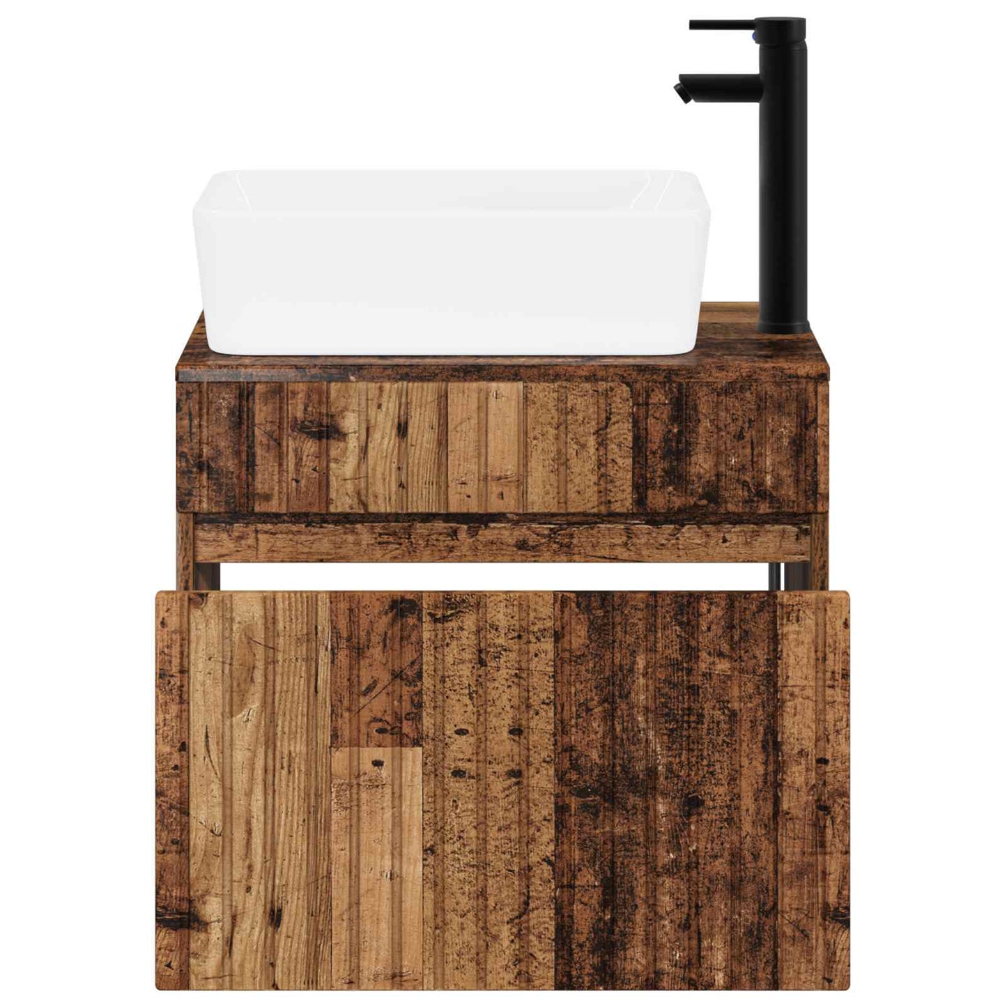 vidaXL Bathroom Furniture Set Old Wood Engineered Wood