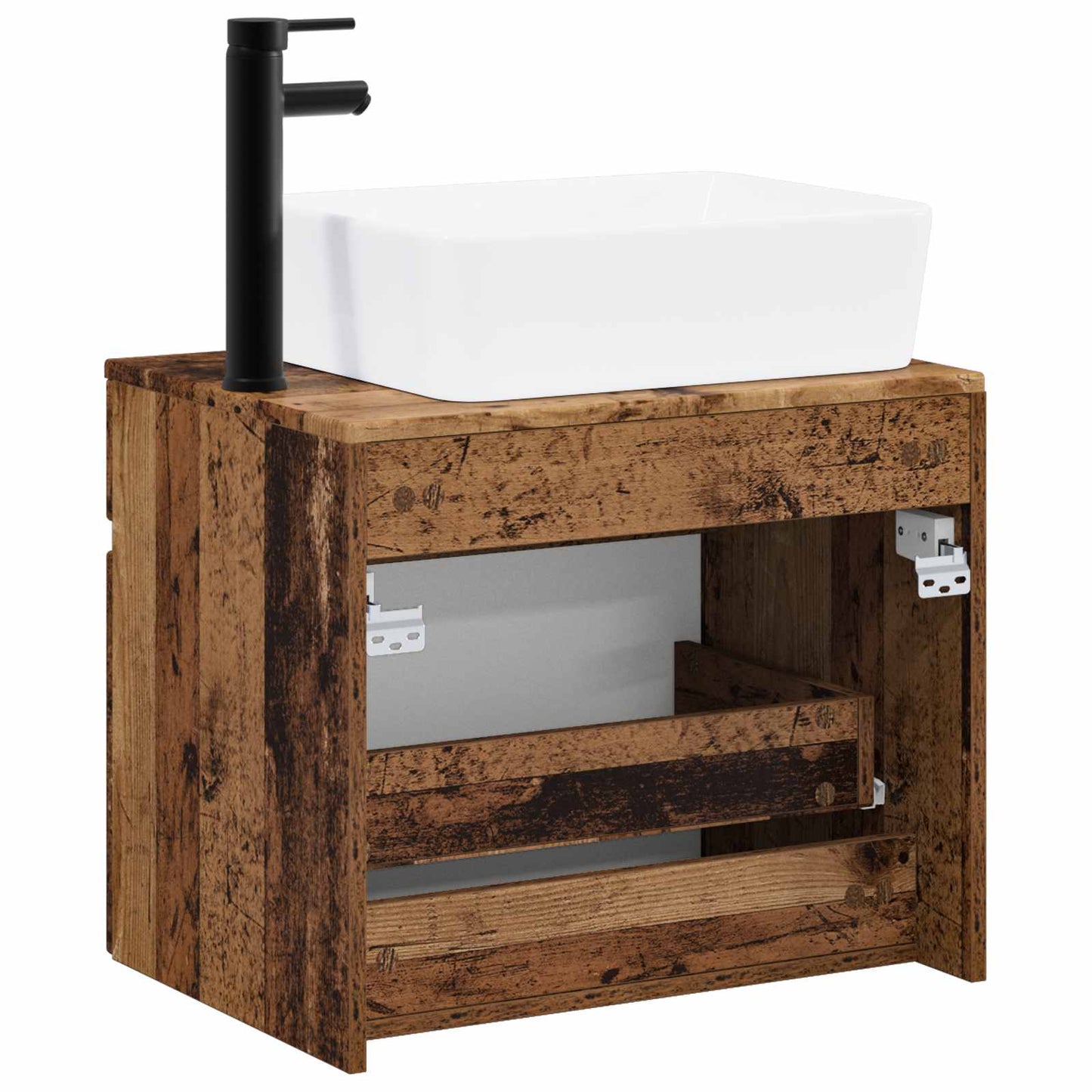 vidaXL Bathroom Furniture Set Old Wood Engineered Wood