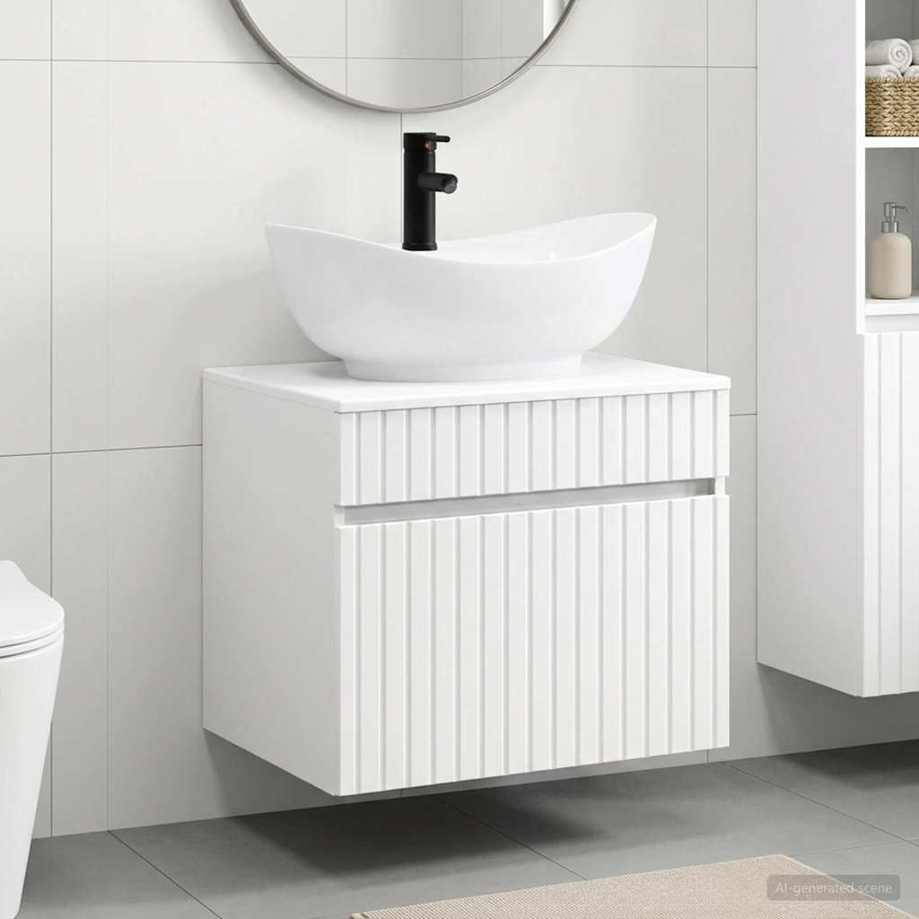 vidaXL Bathroom Furniture Set White Engineered Wood
