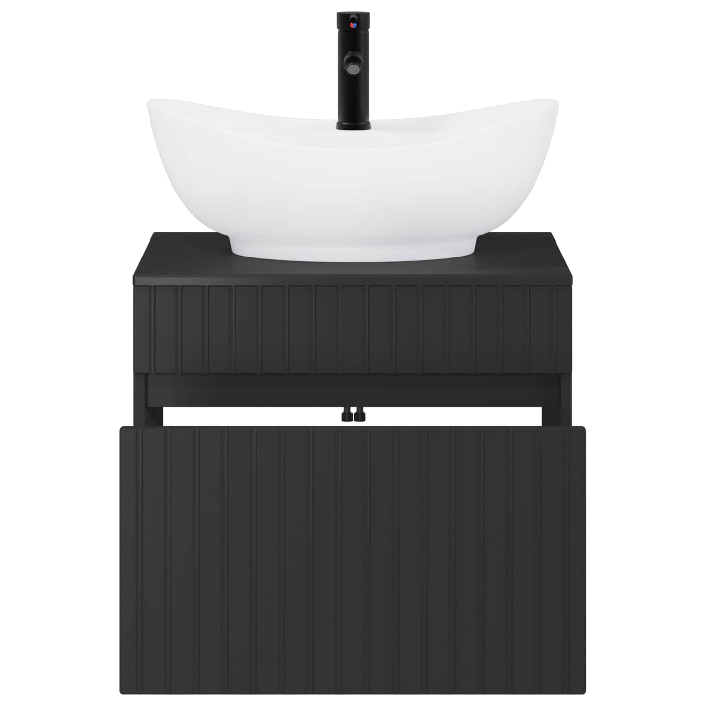 vidaXL Bathroom Furniture Set Black Engineered Wood