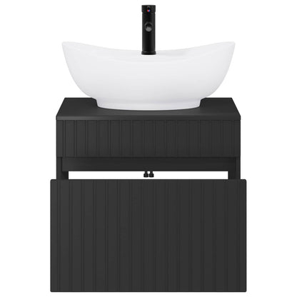 vidaXL Bathroom Furniture Set Black Engineered Wood