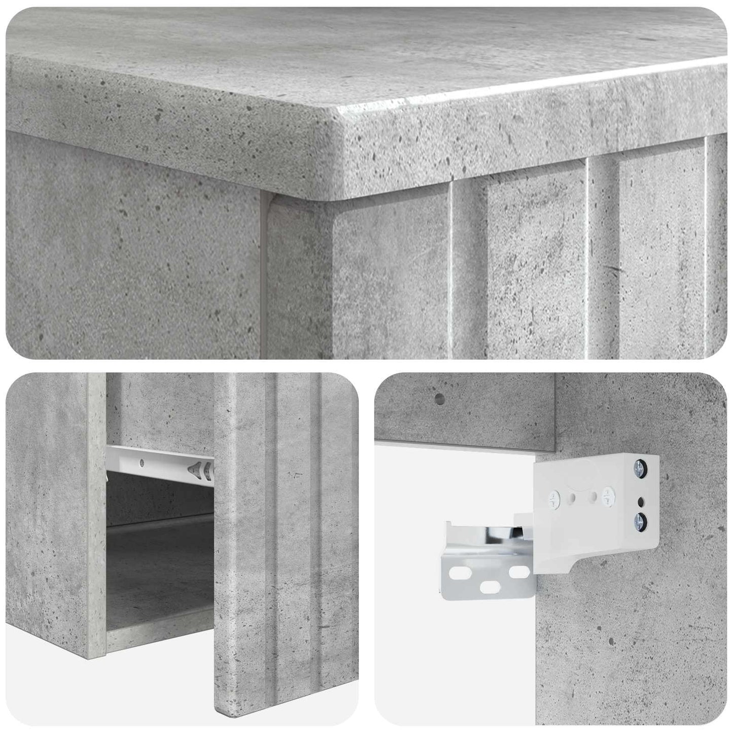 vidaXL Bathroom Furniture Set Concrete Grey Engineered Wood