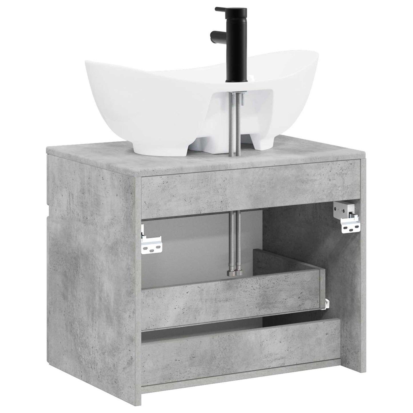 vidaXL Bathroom Furniture Set Concrete Grey Engineered Wood