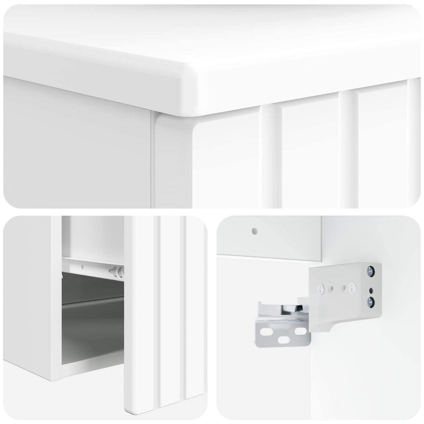 vidaXL Bathroom Furniture Set High Gloss White Engineered Wood