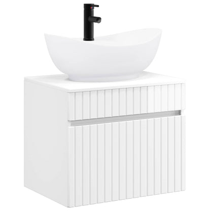 vidaXL Bathroom Furniture Set High Gloss White Engineered Wood