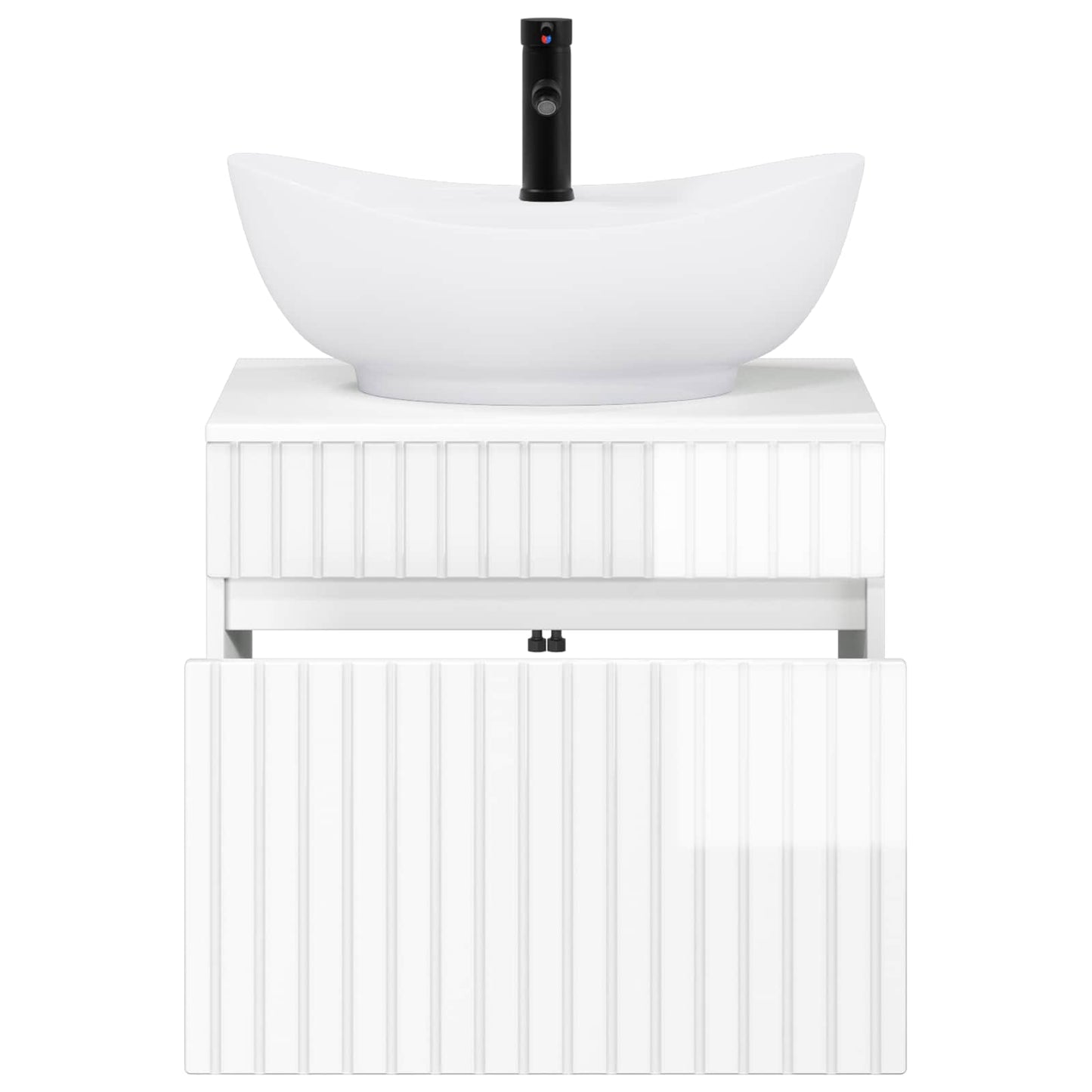 vidaXL Bathroom Furniture Set High Gloss White Engineered Wood