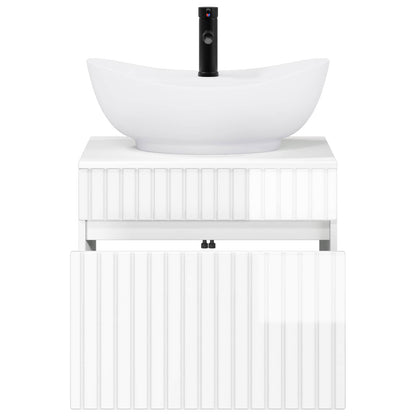 vidaXL Bathroom Furniture Set High Gloss White Engineered Wood