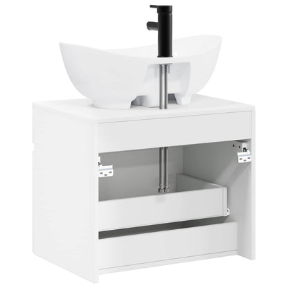 vidaXL Bathroom Furniture Set High Gloss White Engineered Wood