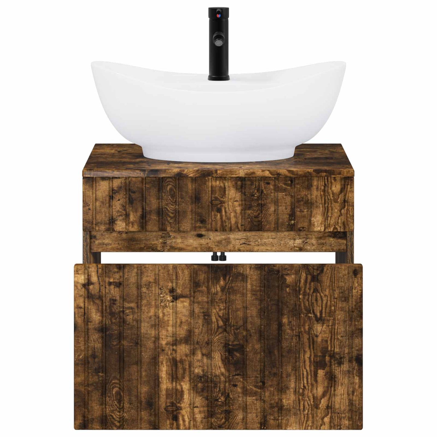 vidaXL Bathroom Furniture Set Smoked Oak Engineered Wood
