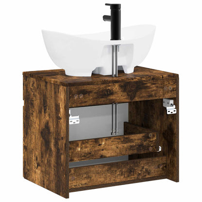 vidaXL Bathroom Furniture Set Smoked Oak Engineered Wood