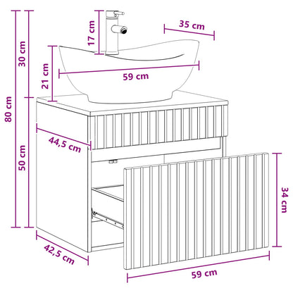 vidaXL Bathroom Furniture Set Smoked Oak Engineered Wood