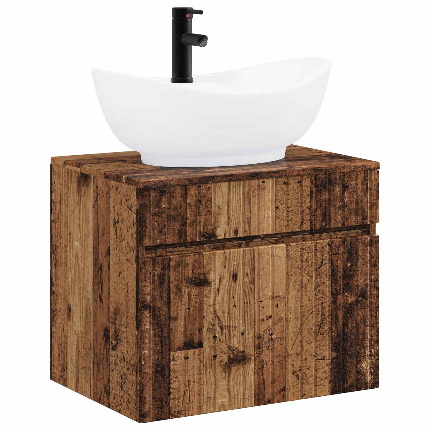 vidaXL Bathroom Furniture Set Old Wood Engineered Wood