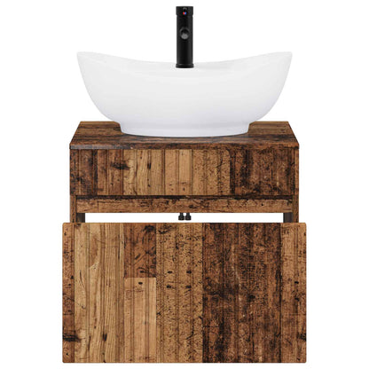vidaXL Bathroom Furniture Set Old Wood Engineered Wood