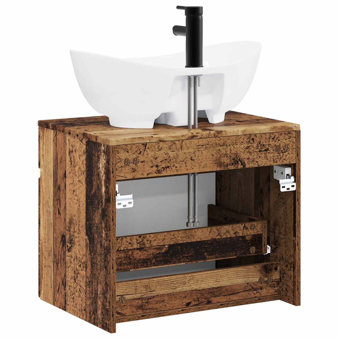 vidaXL Bathroom Furniture Set Old Wood Engineered Wood