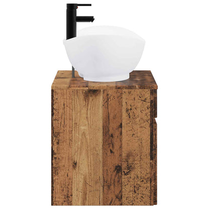 vidaXL Bathroom Furniture Set Old Wood Engineered Wood