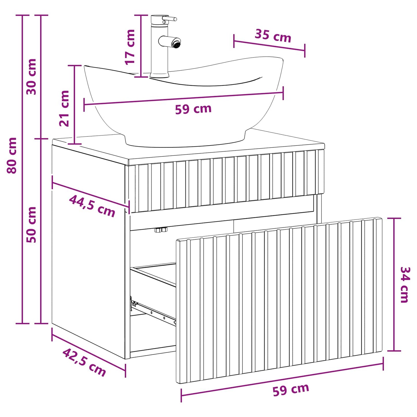 vidaXL Bathroom Furniture Set Old Wood Engineered Wood