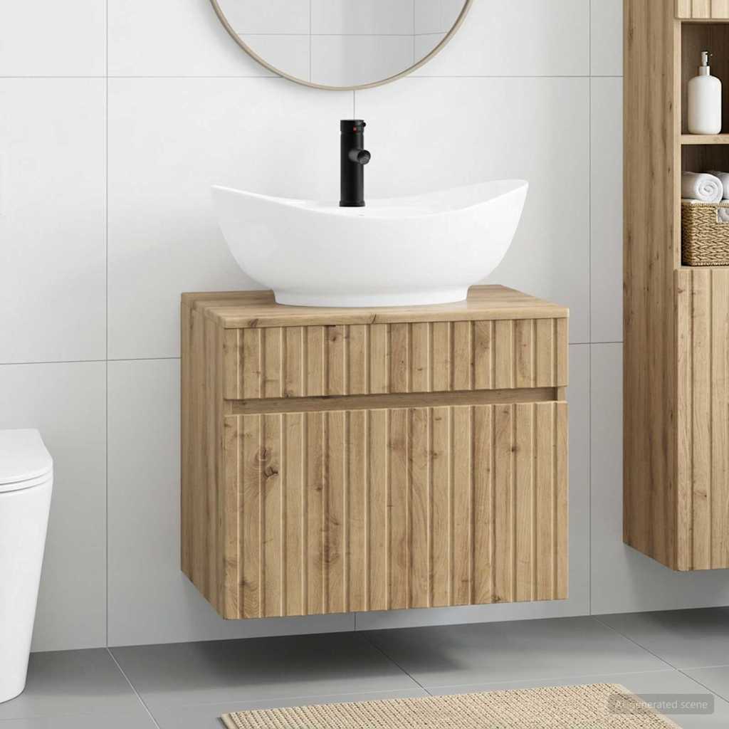 vidaXL Bathroom Furniture Set Artisan Oak Engineered Wood