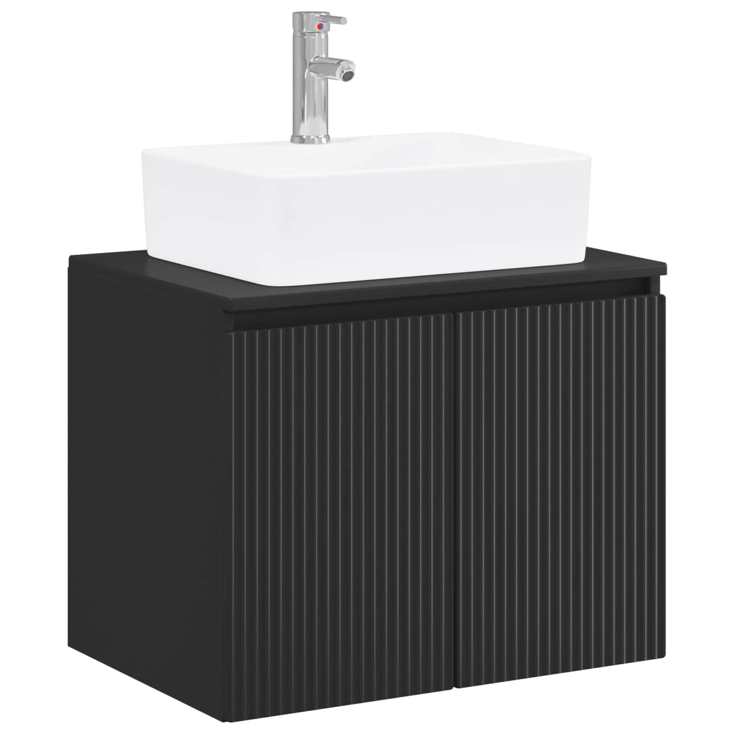 vidaXL Bathroom Furniture Set Black Engineered Wood