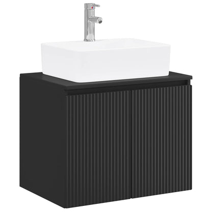 vidaXL Bathroom Furniture Set Black Engineered Wood