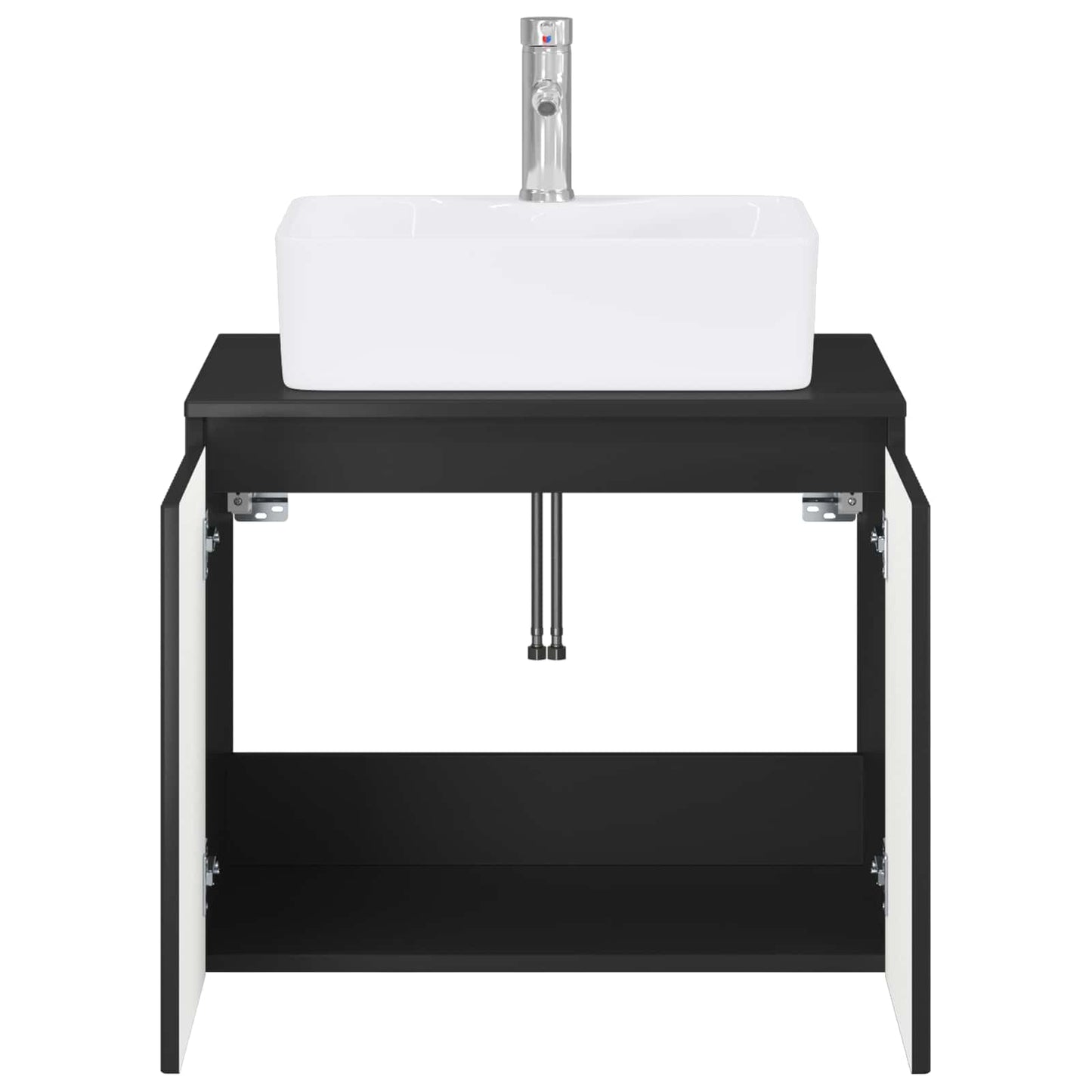 vidaXL Bathroom Furniture Set Black Engineered Wood