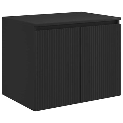 vidaXL Bathroom Furniture Set Black Engineered Wood