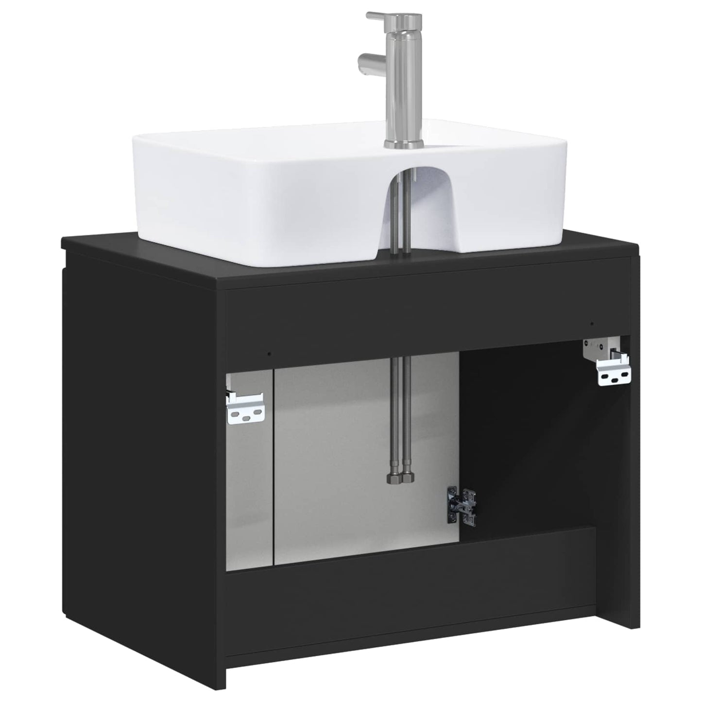 vidaXL Bathroom Furniture Set Black Engineered Wood