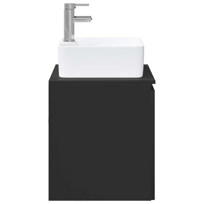 vidaXL Bathroom Furniture Set Black Engineered Wood