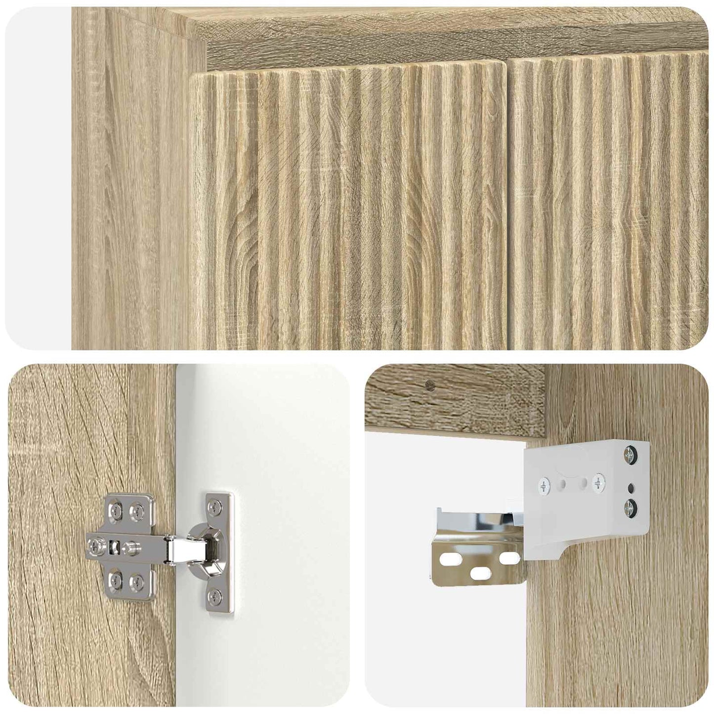 vidaXL Bathroom Furniture Set Sonoma Oak Engineered Wood