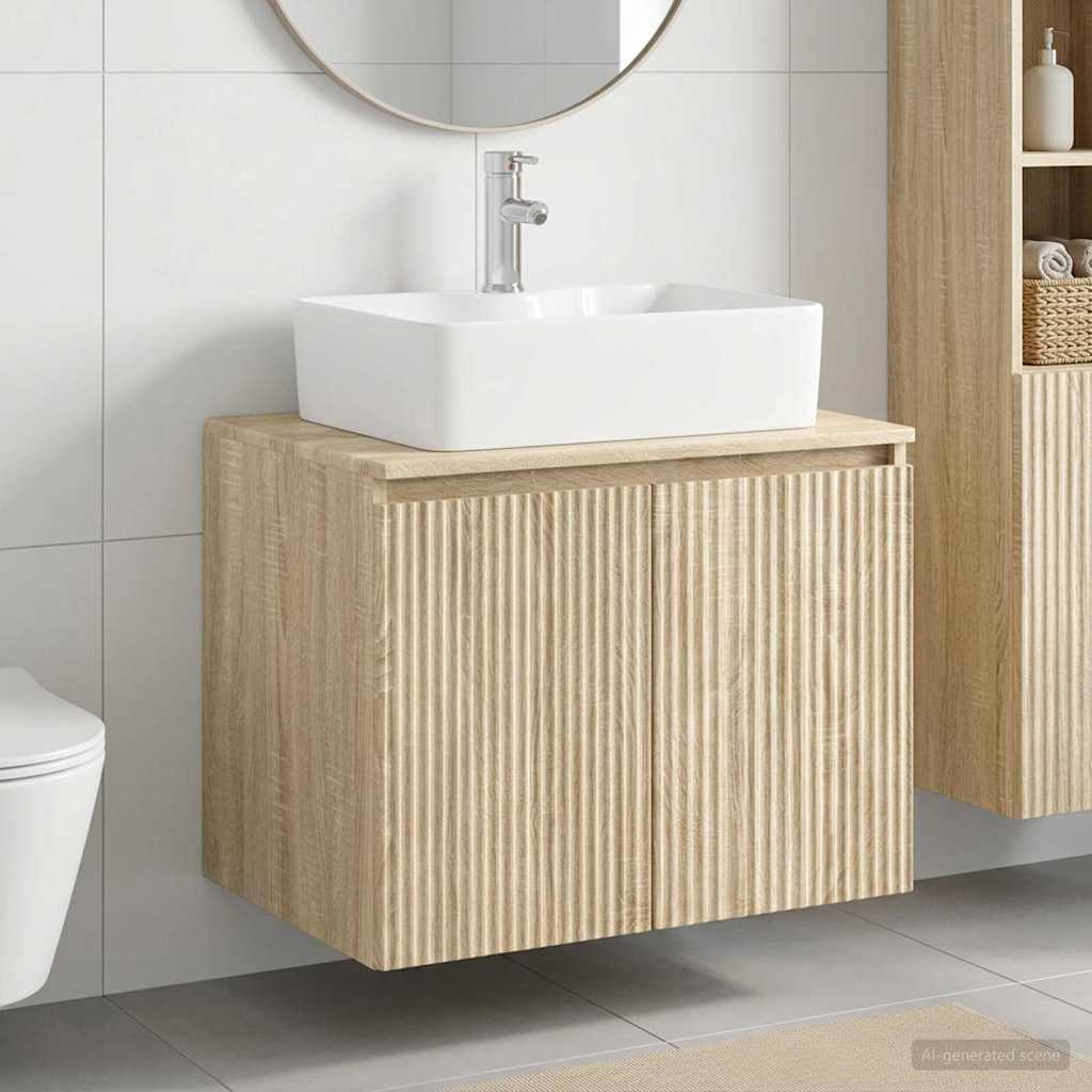 vidaXL Bathroom Furniture Set Sonoma Oak Engineered Wood