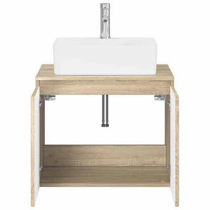vidaXL Bathroom Furniture Set Sonoma Oak Engineered Wood