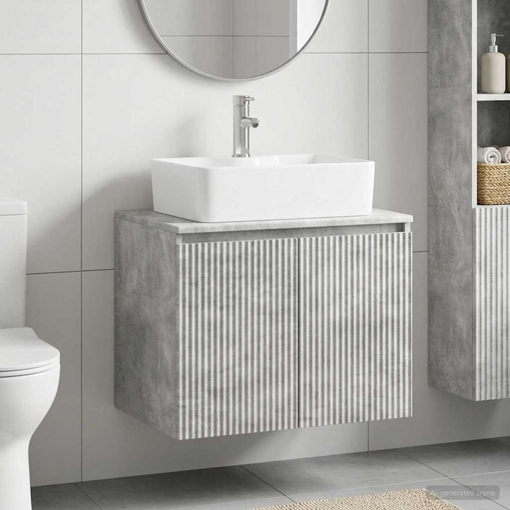 vidaXL Bathroom Furniture Set Concrete Grey Engineered Wood