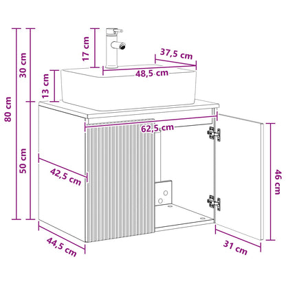 vidaXL Bathroom Furniture Set Concrete Grey Engineered Wood