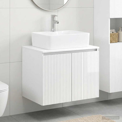 vidaXL Bathroom Furniture Set High Gloss White Engineered Wood