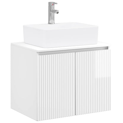 vidaXL Bathroom Furniture Set High Gloss White Engineered Wood