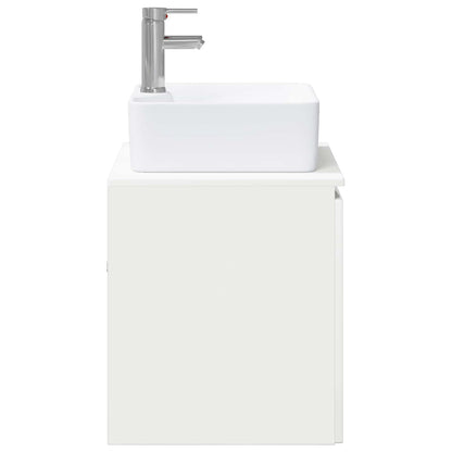 vidaXL Bathroom Furniture Set High Gloss White Engineered Wood