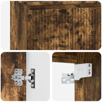 vidaXL Bathroom Furniture Set Smoked Oak Engineered Wood