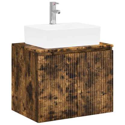 vidaXL Bathroom Furniture Set Smoked Oak Engineered Wood