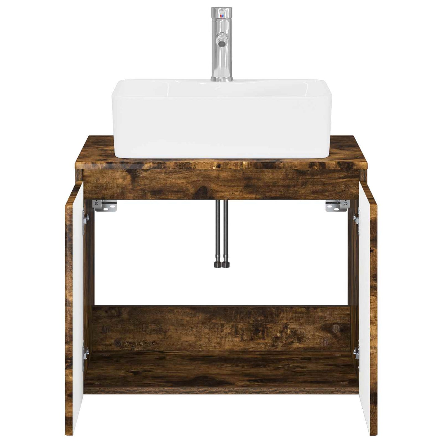vidaXL Bathroom Furniture Set Smoked Oak Engineered Wood
