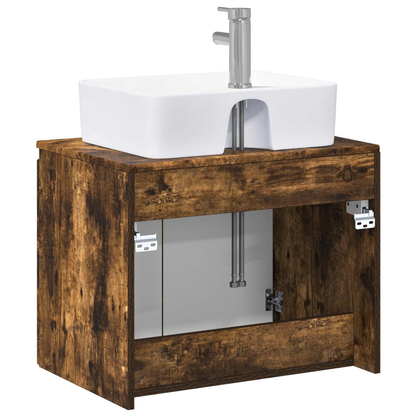 vidaXL Bathroom Furniture Set Smoked Oak Engineered Wood