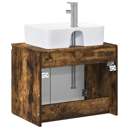 vidaXL Bathroom Furniture Set Smoked Oak Engineered Wood