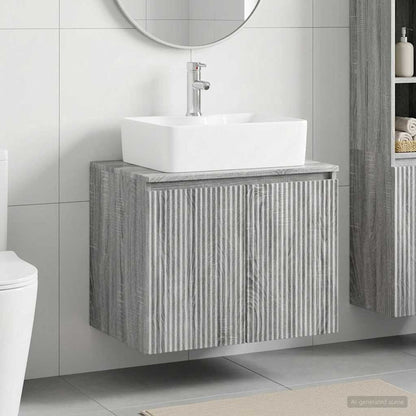 vidaXL Bathroom Furniture Set Grey Sonoma Engineered Wood