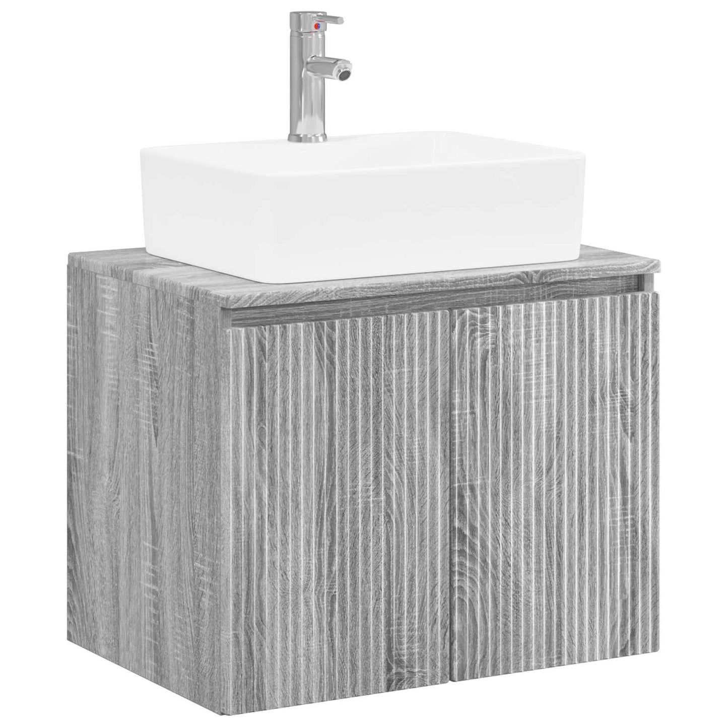 vidaXL Bathroom Furniture Set Grey Sonoma Engineered Wood