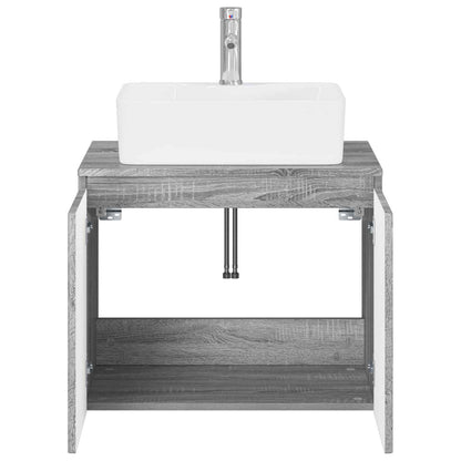 vidaXL Bathroom Furniture Set Grey Sonoma Engineered Wood