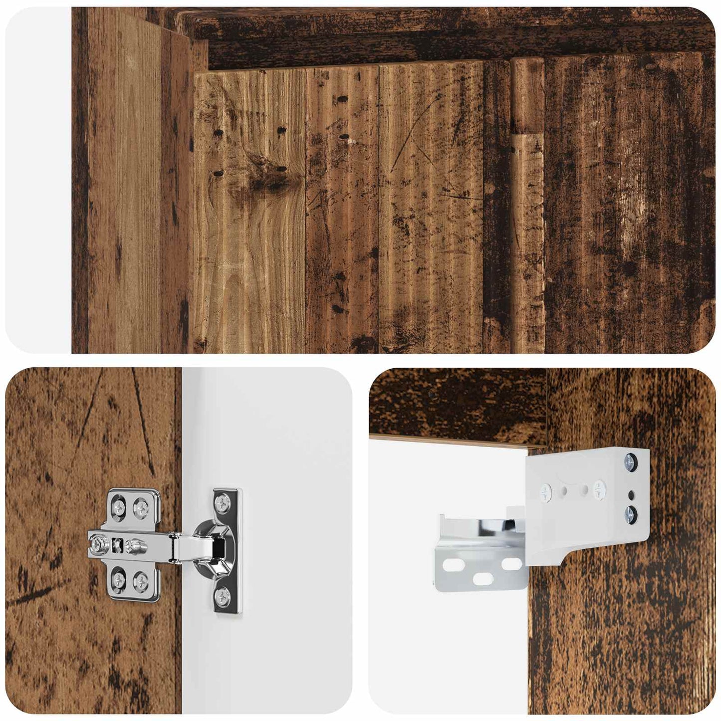 vidaXL Bathroom Furniture Set Old Wood Engineered Wood