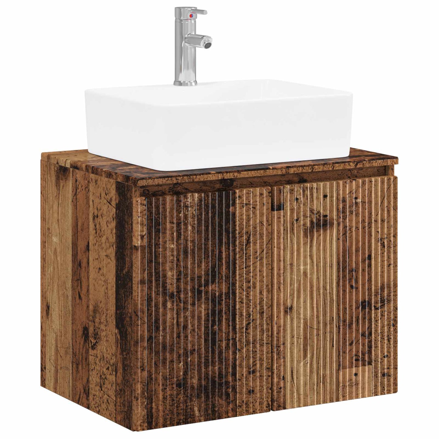 vidaXL Bathroom Furniture Set Old Wood Engineered Wood