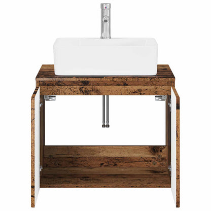 vidaXL Bathroom Furniture Set Old Wood Engineered Wood
