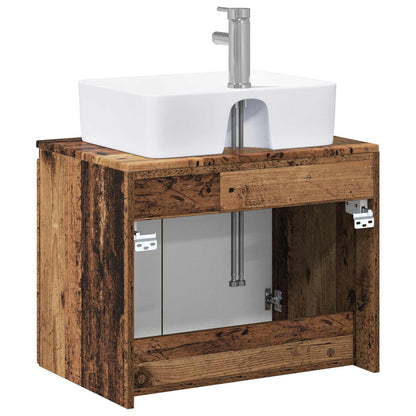vidaXL Bathroom Furniture Set Old Wood Engineered Wood