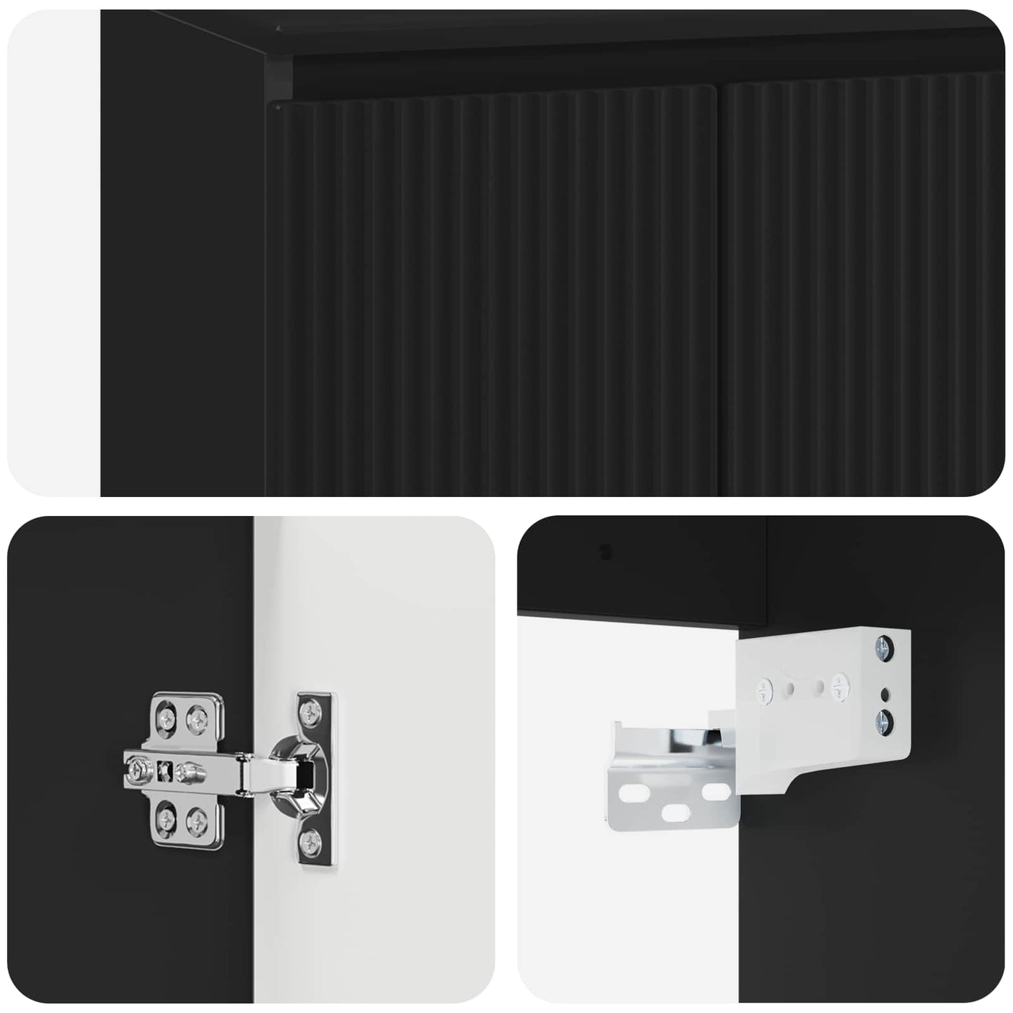 vidaXL Bathroom Furniture Set Black Engineered Wood