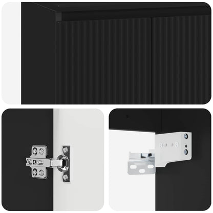 vidaXL Bathroom Furniture Set Black Engineered Wood